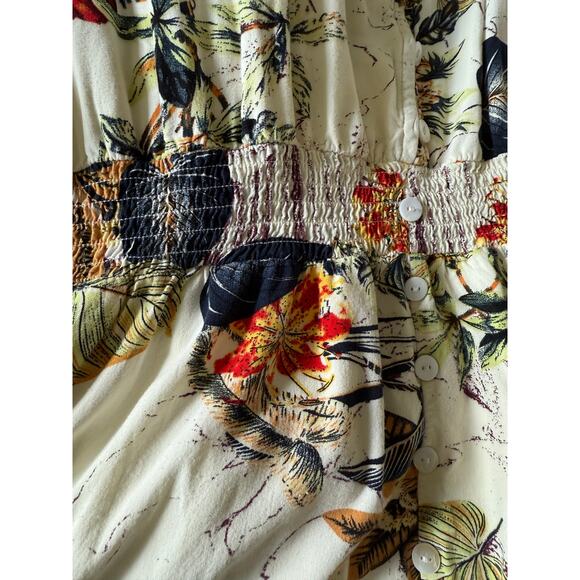 Floral Button Front Maxi Dress Women’s XL Short Sleeve Lined Boho Summer Outfit - Picture 6 of 7